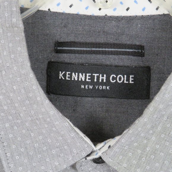 Kenneth Cole* Men's‎ Short Sleeve Button Down Shirt Size Small Gray - Picture 2 of 8